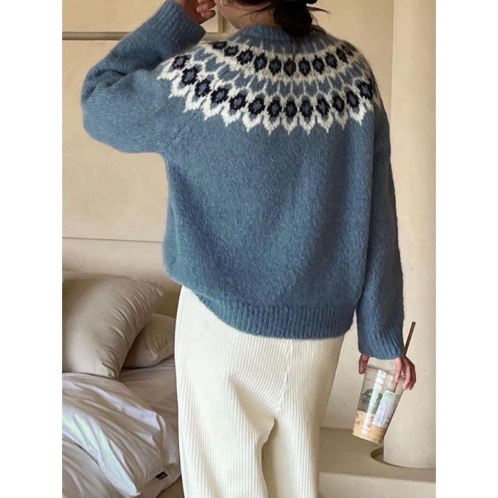 Ethnic Style Pullover Leisure All-matching Knitted Sweater-0-Zishirts