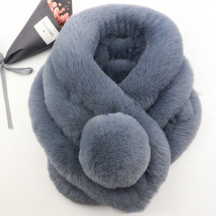 Rabbit Fur Scarf Female Winter Korean-Scarves & Wraps-Zishirts