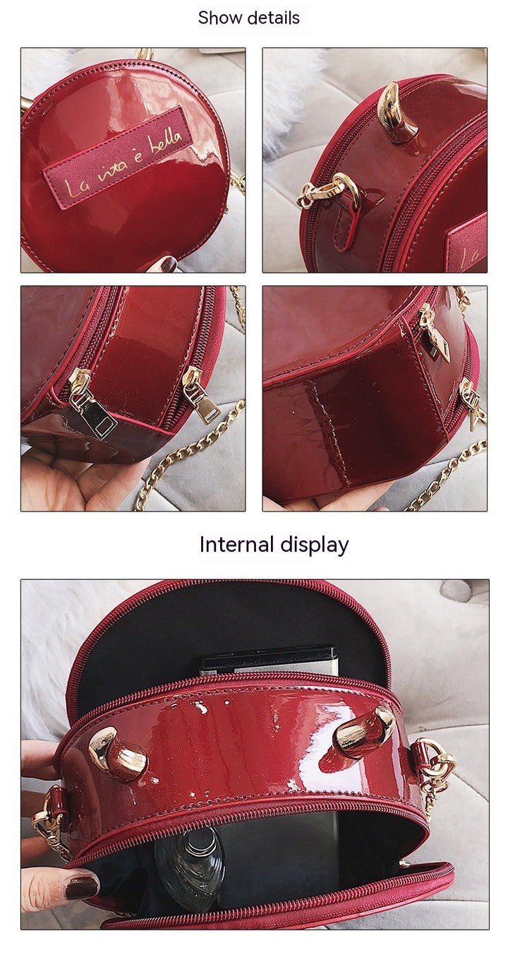 Personalized Corner Patent Leather Shoulder Bag Little Devil Bag Chain Crossbody Bag-Women's Bags-Zishirts