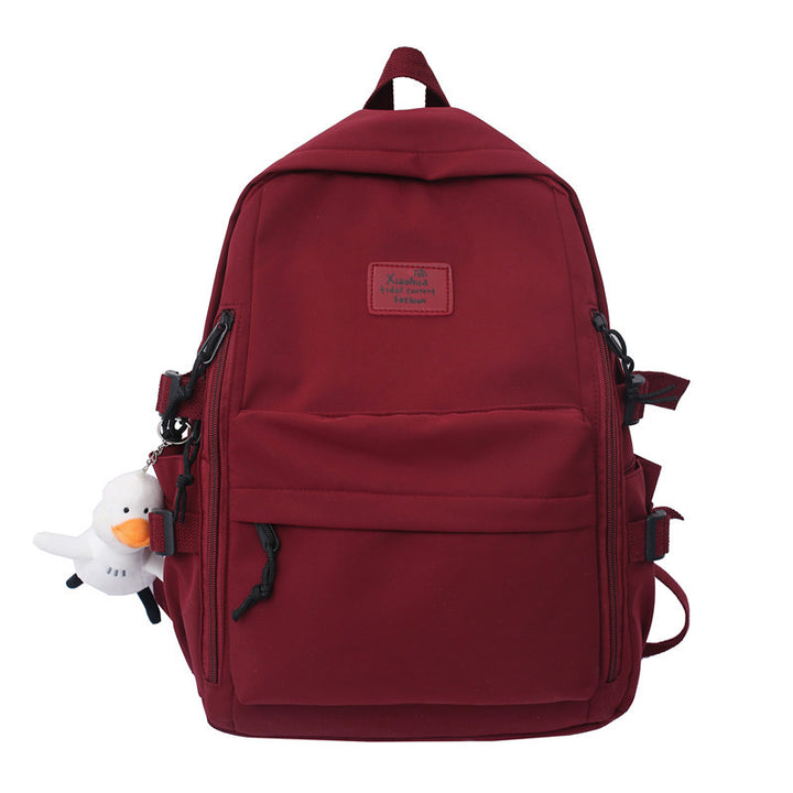 School Season New Fashion Backpack Fresh Middle School Students Korean Casual Solid Color Backpack-Women's Bags-Zishirts