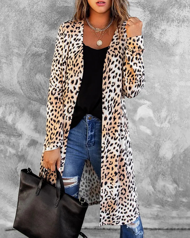 Long Sleeve Autumn And Winter Leopard Print Casual Cotton Jacket-Jackets-Zishirts