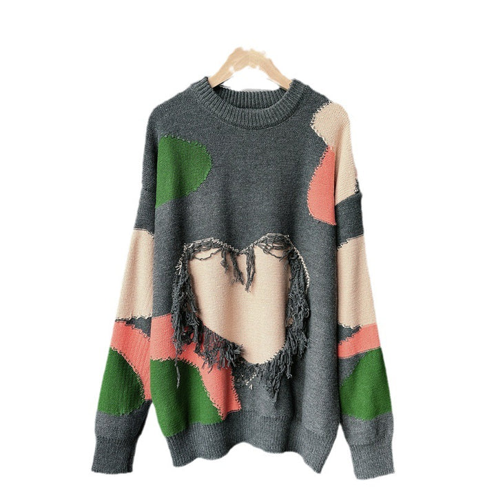 Women's Loose Pullover Multicolor Idle Style Autumn Top-Sweaters-Zishirts