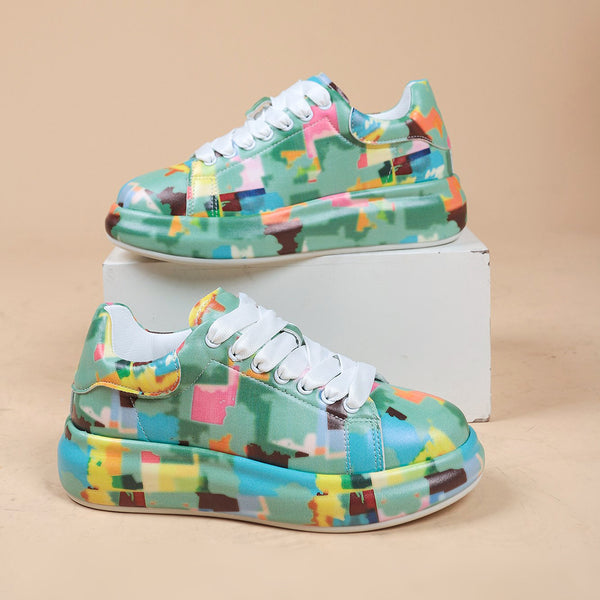 Hand-painted Shoes Women's Platform Casual Shoes Painted Sports-Womens Footwear-Zishirts