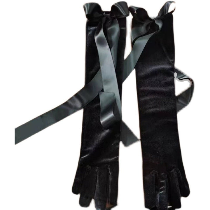 French Retro Hepburn High-end Long Black Gloves-Womens 2024 March-Zishirts