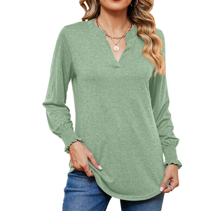 Stitching Long Sleeve Loose-fitting T-shirt Top-Womens 2024 March-Zishirts