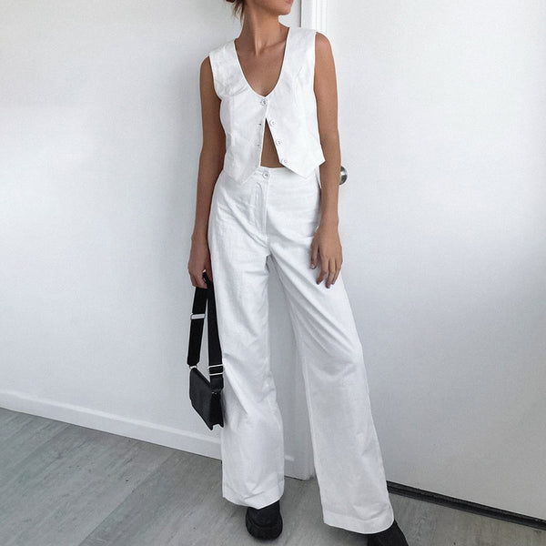 Women's Graceful And Fashionable Casual Vest Pants Suit-Suits & Sets-Zishirts