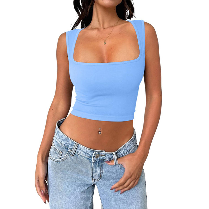 Seamless Square Collar Sleeveless Midriff-baring Fashion Camisole Yoga Stretch Top-Women's Outerwear 2023-Zishirts