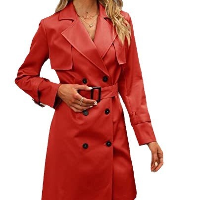 European And American Autumn Women's Double Breasted Fashion Casual Trench Coat-Jackets-Zishirts