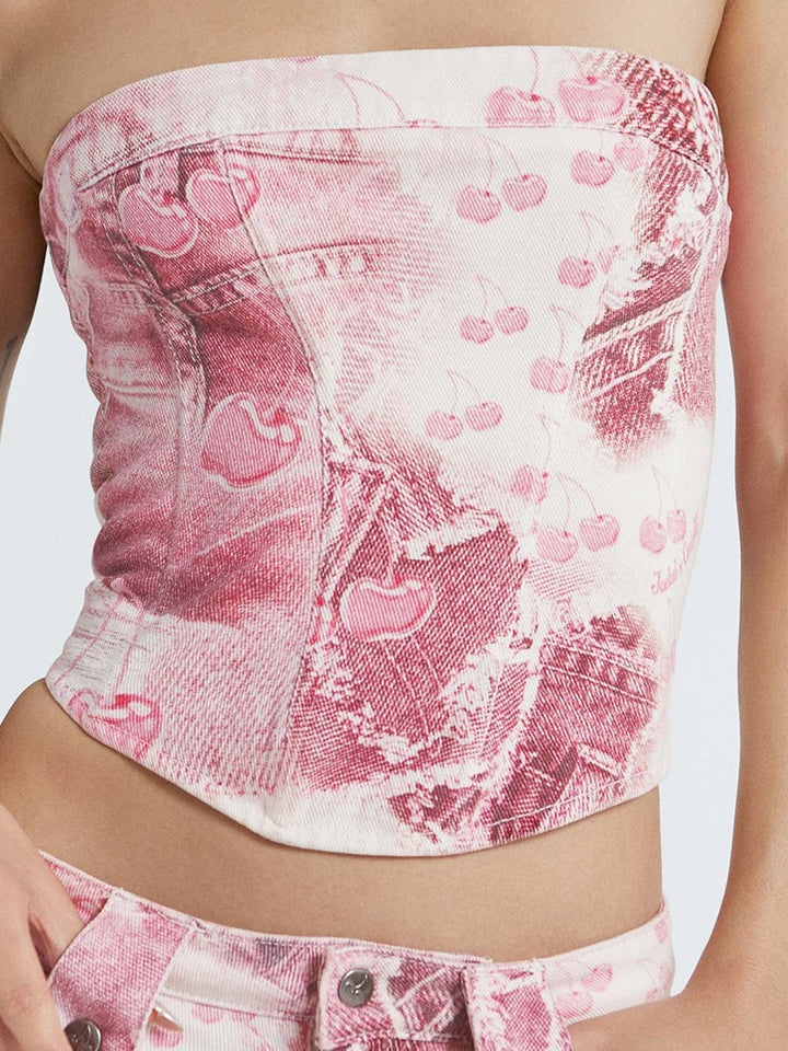 Women's Fashion Tube Top Printed Sleeveless Vest-Blouses & Shirts-Zishirts