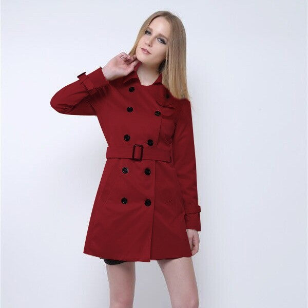 European And American Slim Fit Elegant Trench Coat-Womens 2024 March-Zishirts