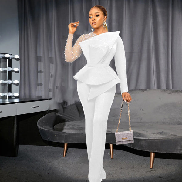 Women's Fashion Splicing Beads Jumpsuit-Womens 2024 March-Zishirts