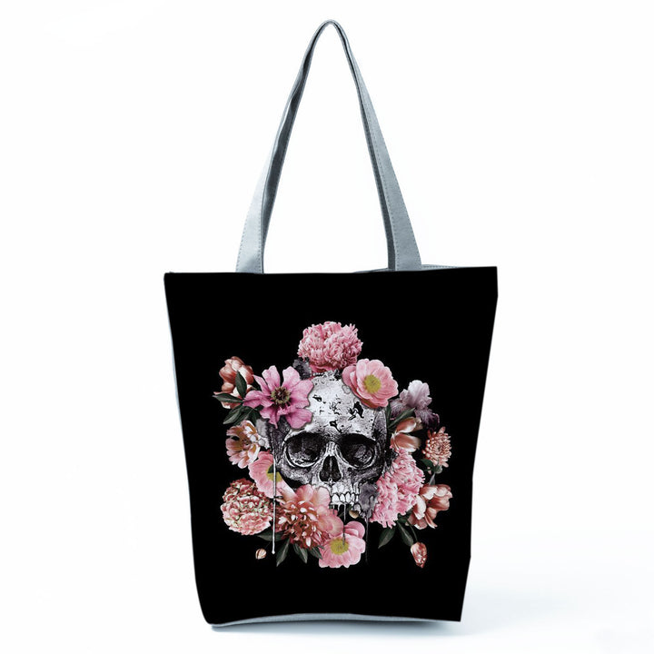 Portable Large Capacity Skull Printed Handbag-Women's Bags-Zishirts