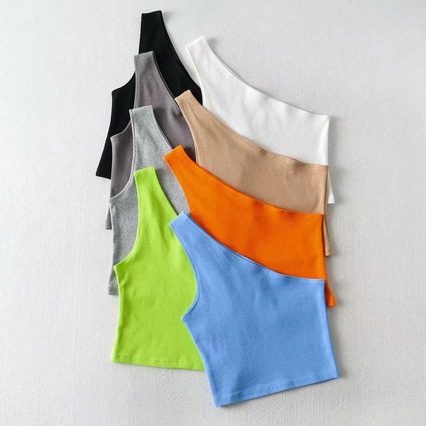 Women's Fashion Short Shoulder Vest-Blouses & Shirts-Zishirts