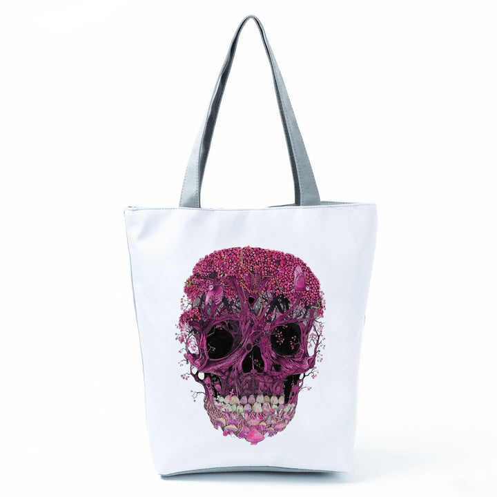 Portable Large Capacity Skull Printed Handbag-Women's Bags-Zishirts