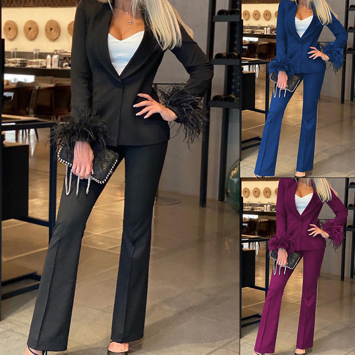 Women's Long Sleeve Long Fashion Casual Set-Suits & Sets-Zishirts