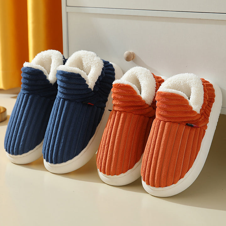 Men Winter New Women Cotton Slippers Outdoor Fashion Couple Slippers Warm Indoor Bedroom Cotton Plush Shoes Fleece Fluffy-Womens Footwear-Zishirts