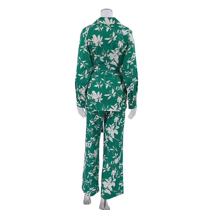 Women's Fashion Printed Pajamas Pajama Pants Two-piece Set-Suits & Sets-Zishirts