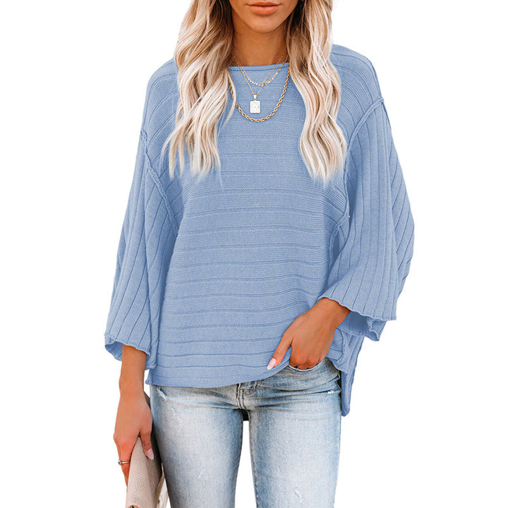 Women's Loose-fitting Casual Round-neck Sweater-Women's Outerwear 2023-Zishirts