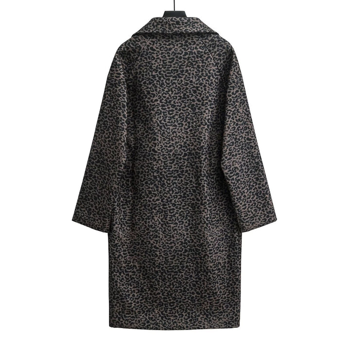 Women's Loose Blended Animal Print Coat-Jackets-Zishirts