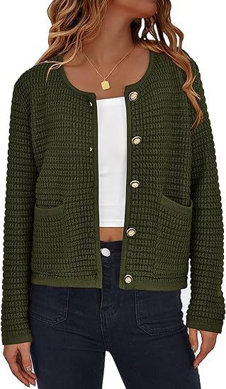 Women's Knitted Button Cardigan Top-Jackets-Zishirts