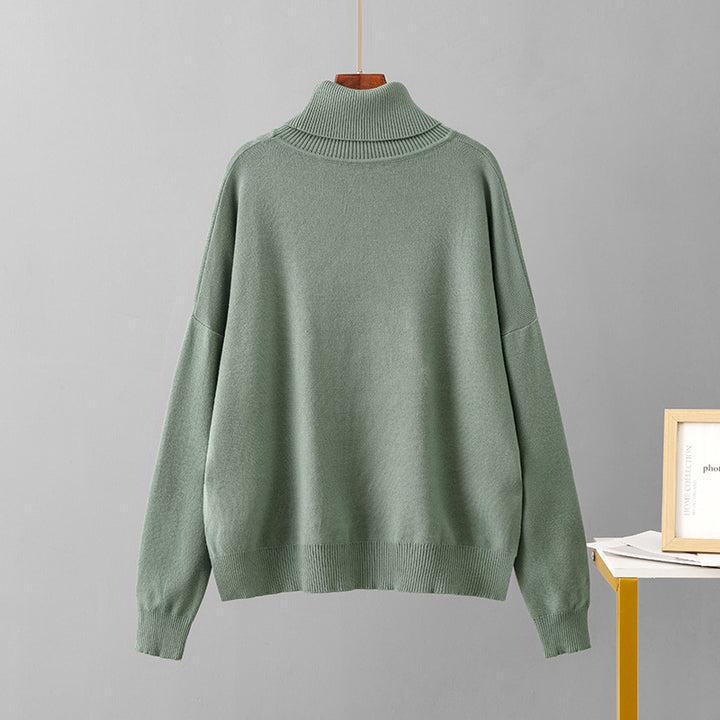 Women's Fashion Loose Turtleneck Sweater-Sweaters-Zishirts