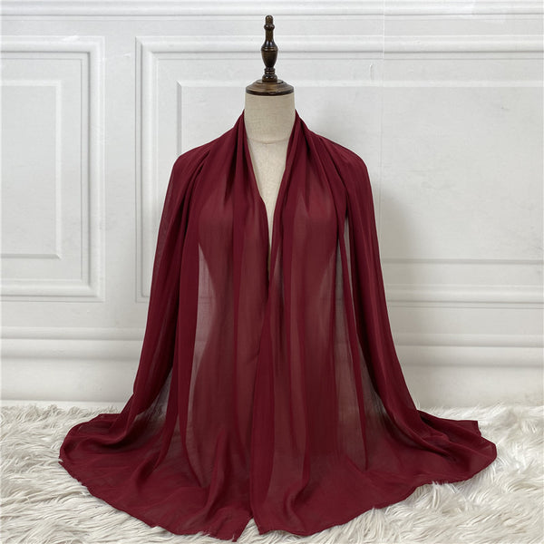 Solid Color Robe Fashion Chiffon Turban-Scarves & Wraps-Zishirts