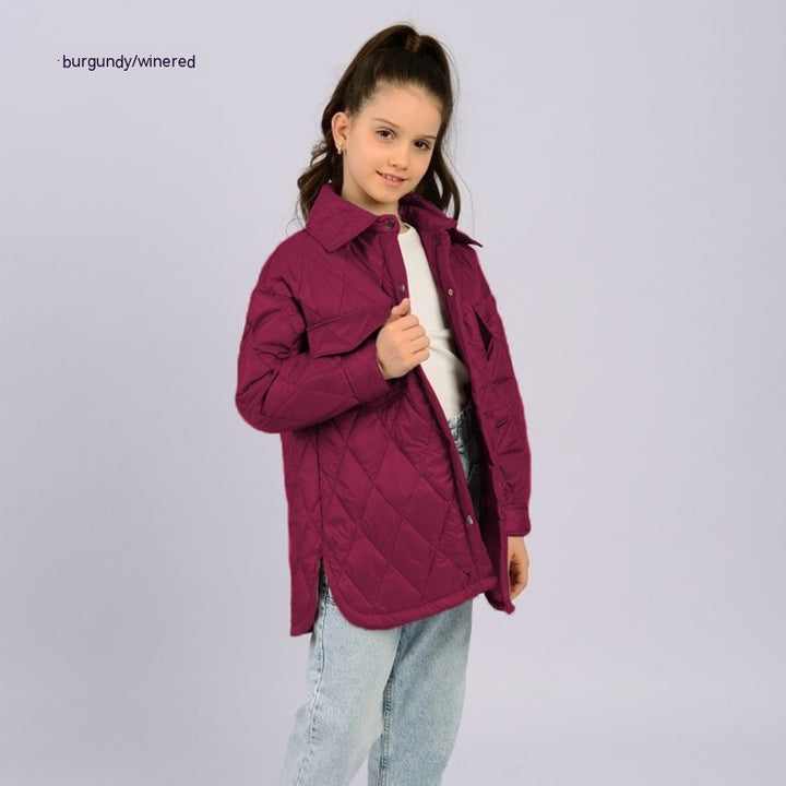 Workwear Loose Rhombus Cotton Clothing Cotton Coat Daughter-Jackets-Zishirts