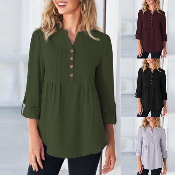 Women's Fashion Casual Solid Color Shirt-Women's Outerwear 2023-Zishirts