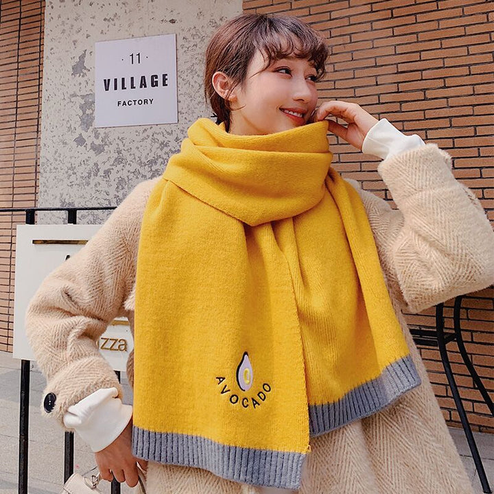 Knitted Scarf In Japanese Autumn And Winter-Scarves & Wraps-Zishirts