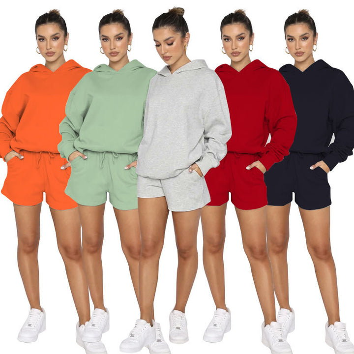 Solid Color Pullover Hooded Long Sleeves Sweater For Women-Women's Outerwear 2023-Zishirts