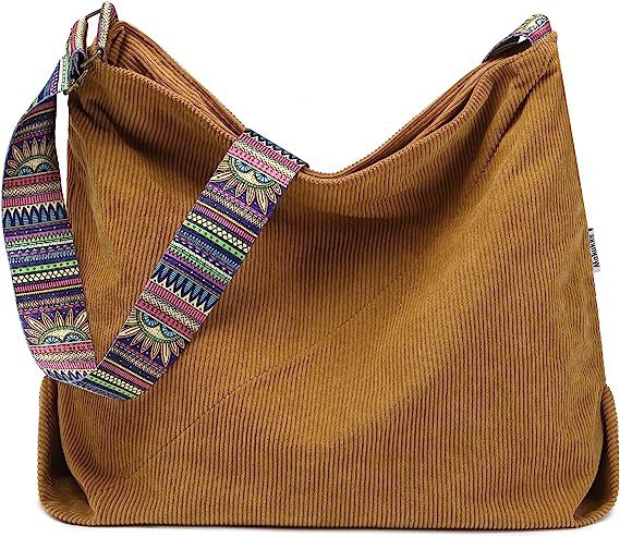 Women's Large Crossbody Fashion Corduroy Retro Hobo Fashion Shoulder Bag-Women's Bags-Zishirts