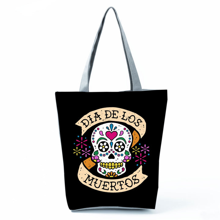 Portable Large Capacity Skull Printed Handbag-Women's Bags-Zishirts