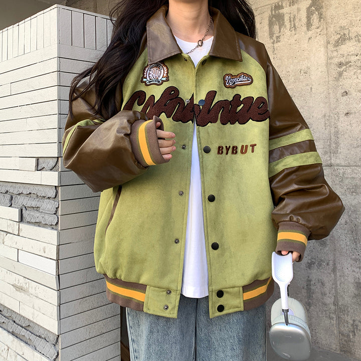 American Baseball Jacket With A Female Design Sense That Is Niche-Women's Outerwear 2023-Zishirts