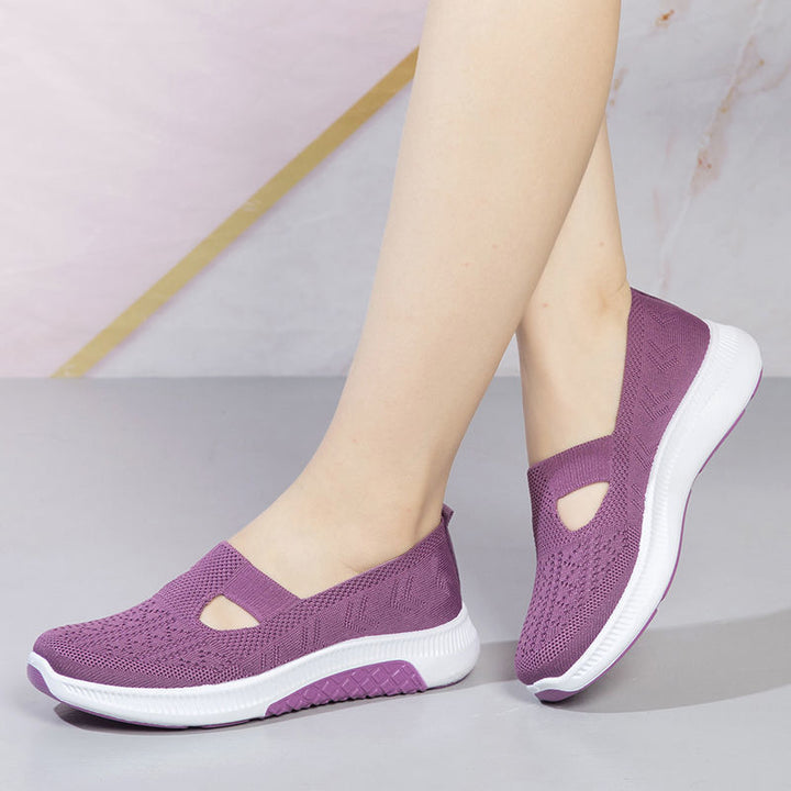 Women's Cloth Shoes Spring Style Soft Bottom Women's Casual Pumps Fly Woven Mesh Mom Shoes-Womens Footwear-Zishirts