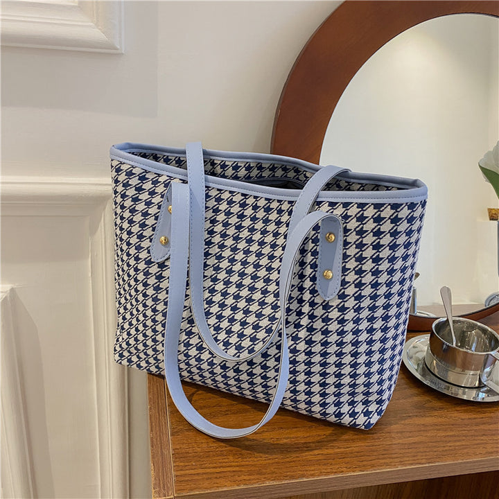 Large Capacity Houndstooth Bag For Women-Women's Bags-Zishirts