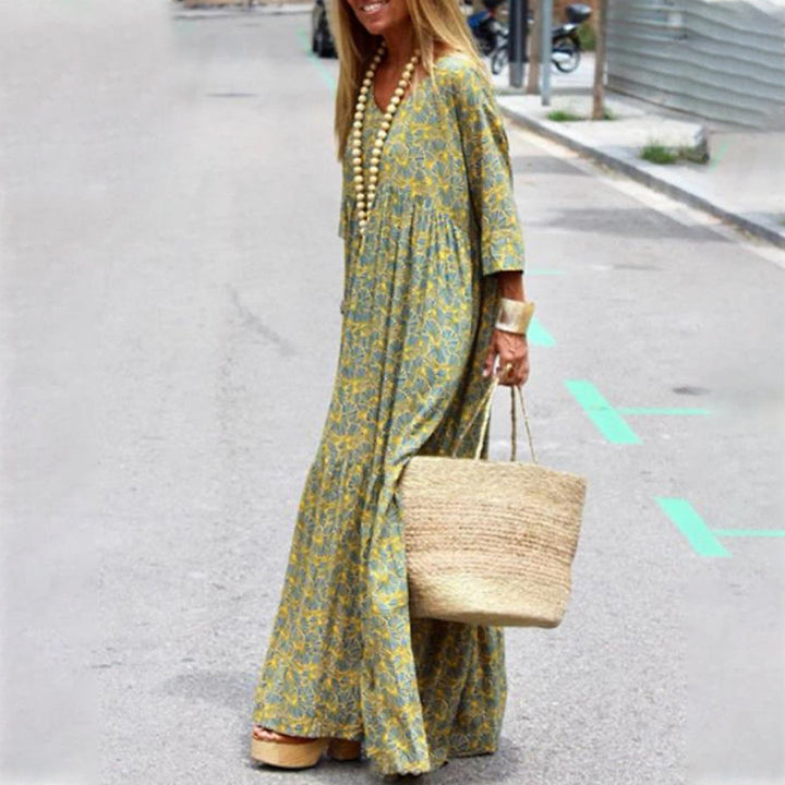 Women's Fashionable Printed Bohemian Loose Dress-Lady Dresses-Zishirts