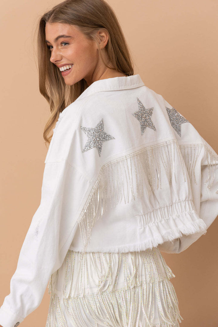 Fringed Burr XINGX Women's Cowboy Coat-Womens 2024 March-Zishirts