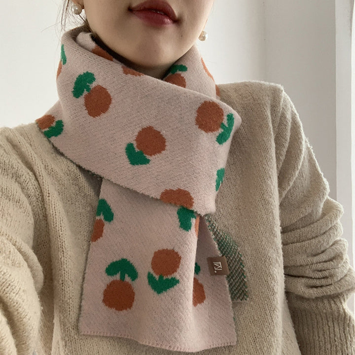 Jacquard Tulip Wool Scarf Female-Scarves & Wraps-Zishirts