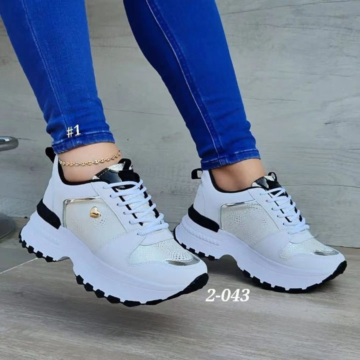 Women's Fashion Heel Lifed Sneakers-Womens Footwear-Zishirts