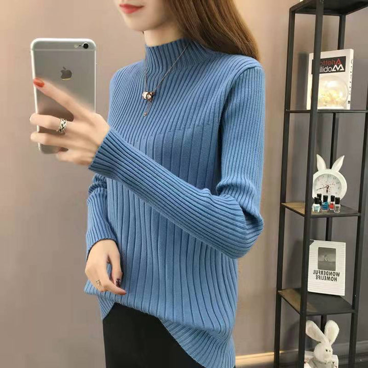 Half Turtleneck Slim Slimming Knitted Sweater-Sweaters-Zishirts