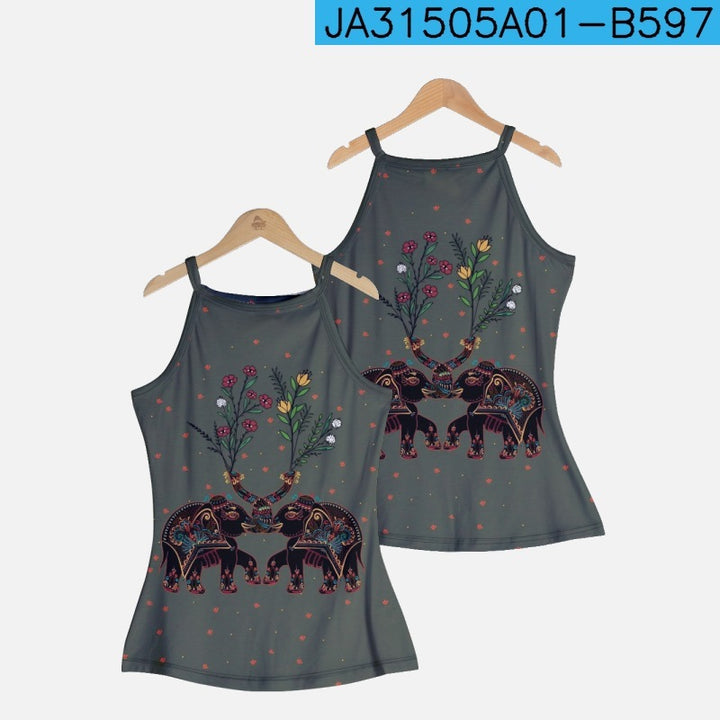 Women's Vintage Butterfly Pattern Casual Top Vest-Womens 2024 March-Zishirts