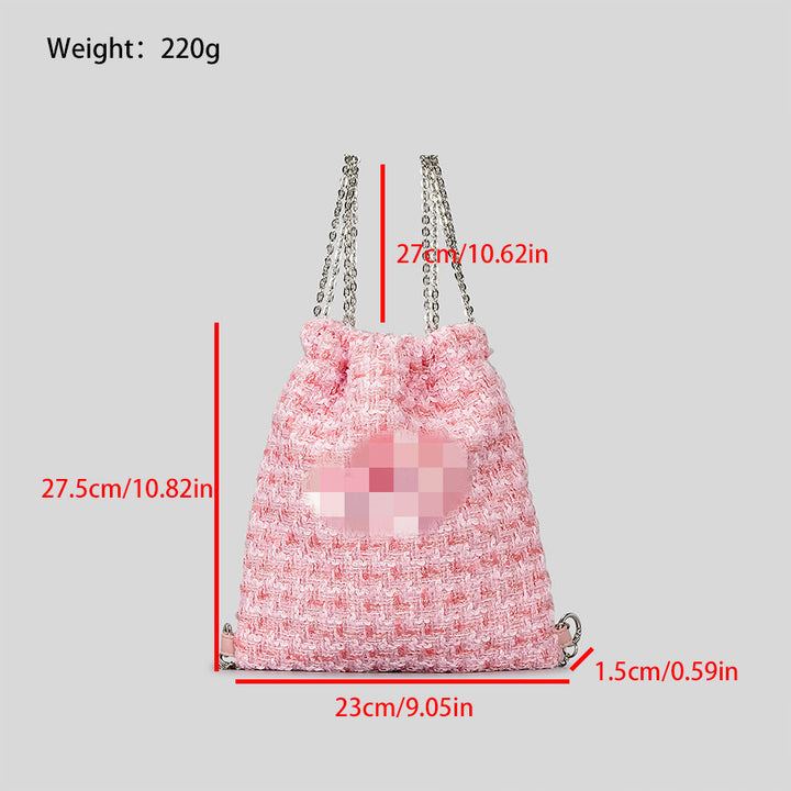 Classic Style Woolen Chain Backpack For Women-Women's Bags-Zishirts