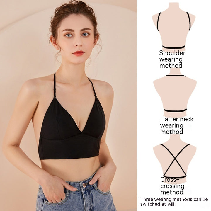 Beauty Back Seamless Push Up Dress Women's Small Chest Underwire Bra Off-the-shoulder-Women's Outerwear 2023-Zishirts