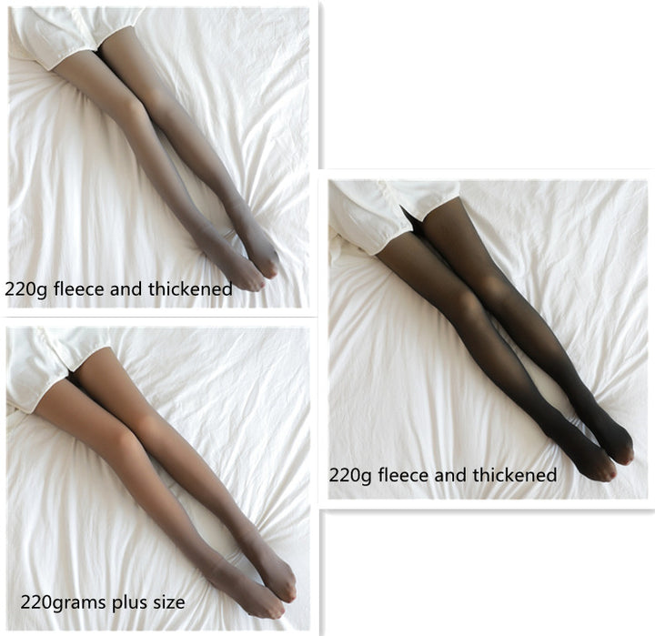 Fake Translucent Plus Size Leggings Fleece Lined Tights Fall And Winter Warm Fleece Pantyhose Women Fleece Lined Pantyhose Thermal Winter Tights-Women's Outerwear 2023-Zishirts