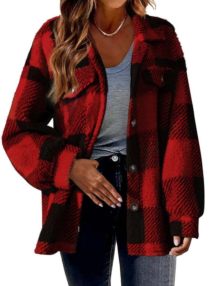 Women's Fashion Jacket Button Plush Coat-Women's Outerwear 2023-Zishirts