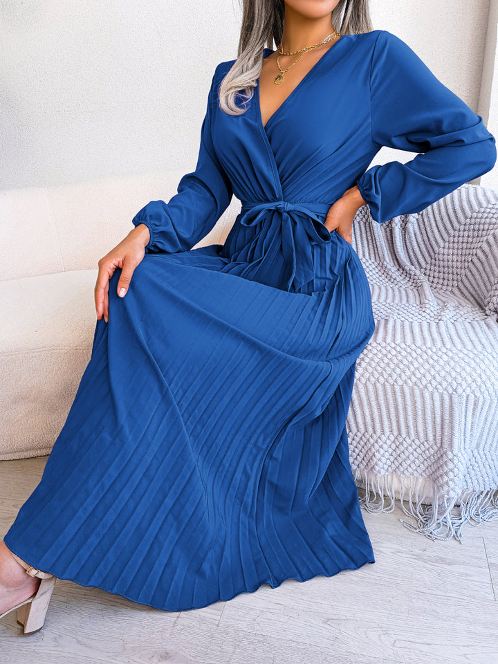 Fashion Elegant Cross Pleated Maxi Dress-Lady Dresses-Zishirts