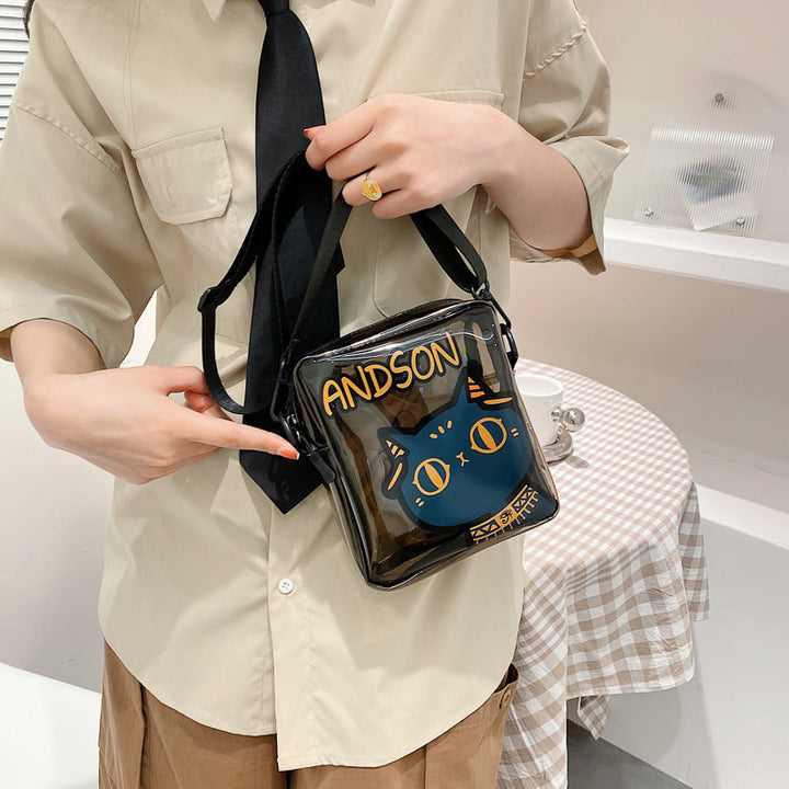 One-shoulder PVC Simple Trendy Crossbody Transparent Shoulder Bag-Women's Bags-Zishirts