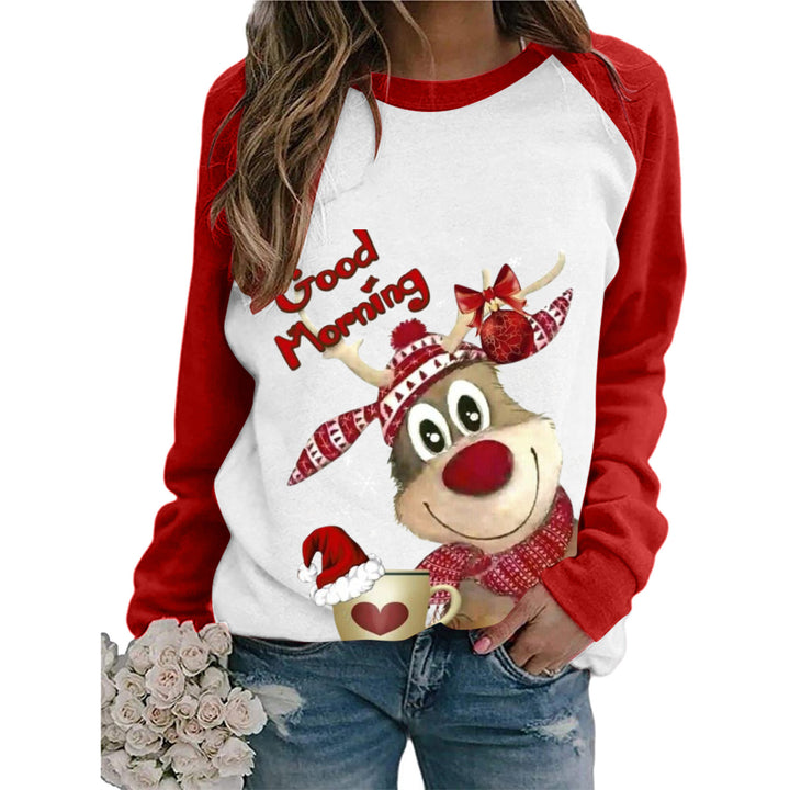 Crew Neck Casual Christmas T-shirt-Blouses & Shirts-Zishirts