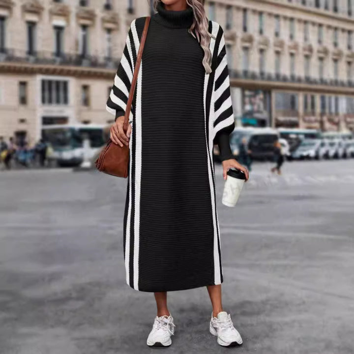 Casual Unisex Style Striped Long Knitted Dress-Lady Dresses-Zishirts