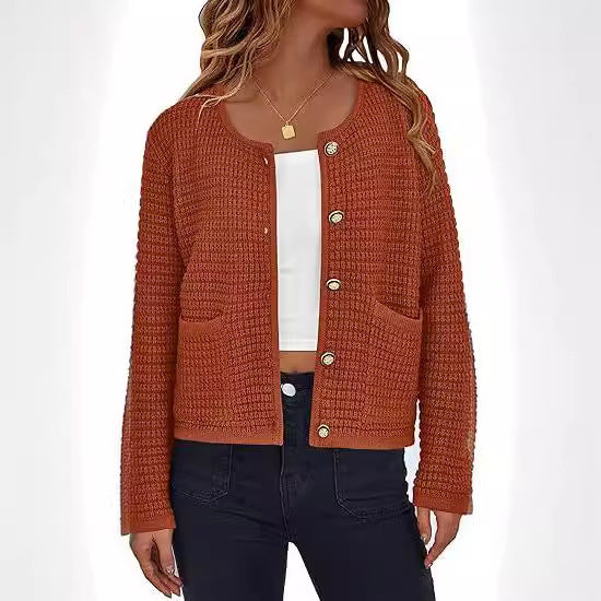 Women's Knitted Button Cardigan Top-Jackets-Zishirts